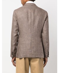 Мужской коричневый льняной пиджак от Tagliatore