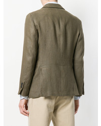 Мужской коричневый льняной пиджак от Gabriele Pasini