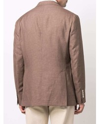 Мужской коричневый льняной пиджак от Brunello Cucinelli