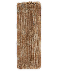 Женский коричневый меховой вязаный шарф от Jocelyn