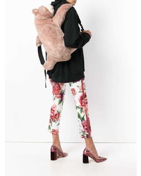 Женский коричневый меховой рюкзак от Dolce & Gabbana