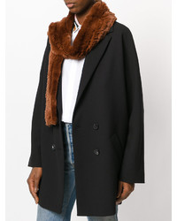 Женский коричневый меховой шарф от Yves Salomon