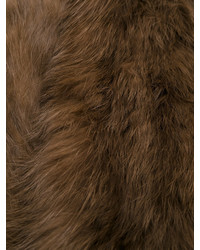 Женский коричневый меховой шарф от Yves Salomon