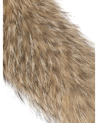 Женский коричневый меховой шарф