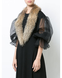 Женский коричневый меховой шарф