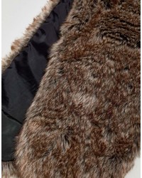Мужской коричневый меховой шарф от Asos