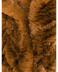 Женский коричневый меховой шарф от Yves Salomon