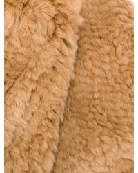 Женский коричневый меховой шарф от Yves Salomon