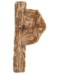 Женский коричневый меховой шарф от Adrienne Landau