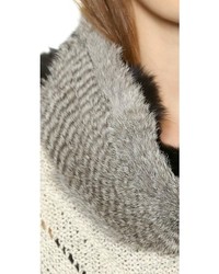 Женский коричневый меховой шарф от Adrienne Landau