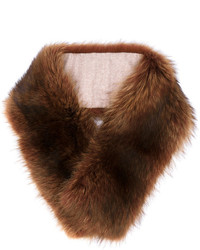 Женский коричневый меховой шарф от Loro Piana