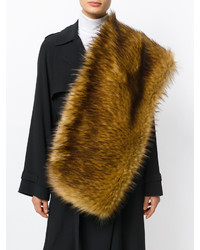 Женский коричневый меховой шарф от No.21