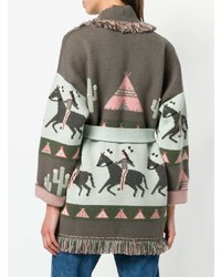 Женский коричневый открытый кардиган с принтом от Alanui