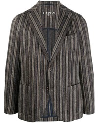 Мужской коричневый пиджак в вертикальную полоску от Circolo 1901