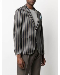 Мужской коричневый пиджак в вертикальную полоску от Manuel Ritz