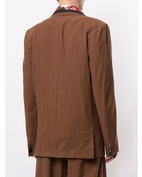 Мужской коричневый пиджак в вертикальную полоску от Maison Mihara Yasuhiro