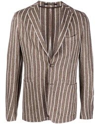 Мужской коричневый пиджак в вертикальную полоску от Tagliatore