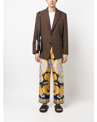 Мужской коричневый пиджак в клетку от Versace