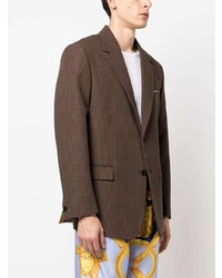 Мужской коричневый пиджак в клетку от Versace