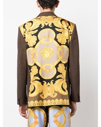 Мужской коричневый пиджак в клетку от Versace