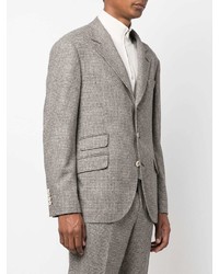 Мужской коричневый пиджак в клетку от Brunello Cucinelli