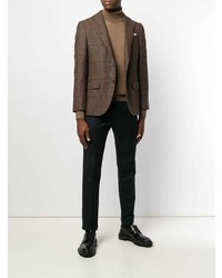 Мужской коричневый пиджак в клетку от Caruso