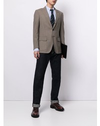 Мужской коричневый пиджак в клетку от Man On The Boon.