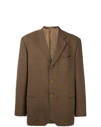 Мужской коричневый пиджак в клетку от Romeo Gigli Vintage