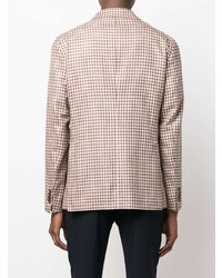 Мужской коричневый пиджак в мелкую клетку от Tagliatore
