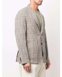 Мужской коричневый пиджак в мелкую клетку от Barena