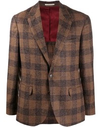Мужской коричневый пиджак в шотландскую клетку от Brunello Cucinelli