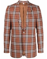 Мужской коричневый пиджак в шотландскую клетку от Burberry