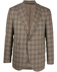 Мужской коричневый пиджак в шотландскую клетку от Caruso