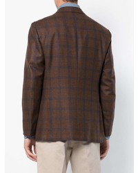 Мужской коричневый пиджак в шотландскую клетку от Kiton