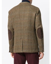 Мужской коричневый пиджак в шотландскую клетку от Aspesi