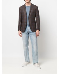 Мужской коричневый пиджак в шотландскую клетку от Corneliani