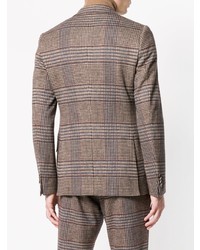 Мужской коричневый пиджак в шотландскую клетку от Etro
