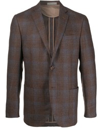 Мужской коричневый пиджак в шотландскую клетку от Corneliani