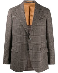 Мужской коричневый пиджак в шотландскую клетку от Gabriele Pasini