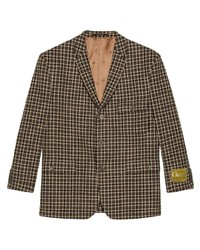 Мужской коричневый пиджак в шотландскую клетку от Gucci