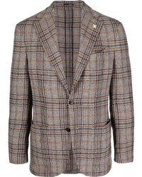 Мужской коричневый пиджак в шотландскую клетку от Lardini