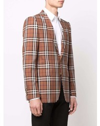 Мужской коричневый пиджак в шотландскую клетку от Burberry