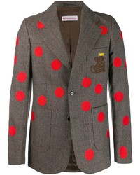 Мужской коричневый пиджак с вышивкой от Walter Van Beirendonck Pre-Owned