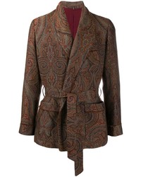 Мужской коричневый пиджак с "огурцами" от Etro