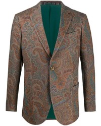 Мужской коричневый пиджак с "огурцами" от Etro