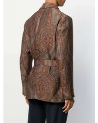 Мужской коричневый пиджак с "огурцами" от Etro