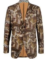 Мужской коричневый пиджак с принтом от Etro