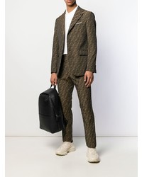 Мужской коричневый пиджак с принтом от Fendi