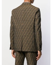 Мужской коричневый пиджак с принтом от Fendi