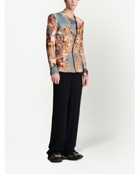 Мужской коричневый пиджак с принтом от Balmain